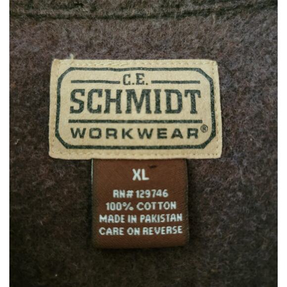 C.E. Schmidt Workwear Men’s XL Brown Heavy Cotton Button Down Shirt 100% Cotton - Picture 2 of 8